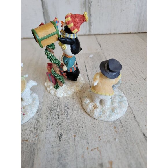 Mini penguin mailbox snowman tree prepare Xmas village accessory decor set - Picture 6 of 8